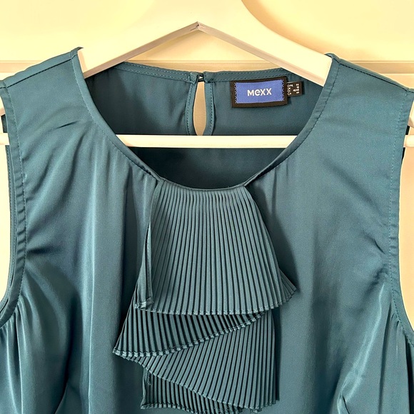 Mexx Teal Blue Ruffled Blouse - Picture 2 of 4
